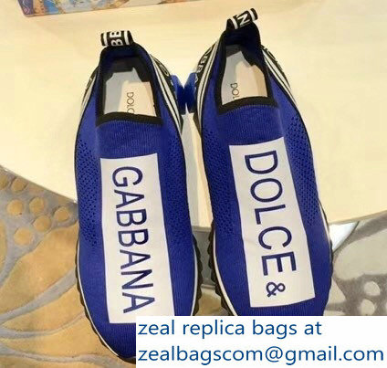 Dolce & Gabbana Branded Sorrento Lovers Sneakers Blue 2018 - Click Image to Close